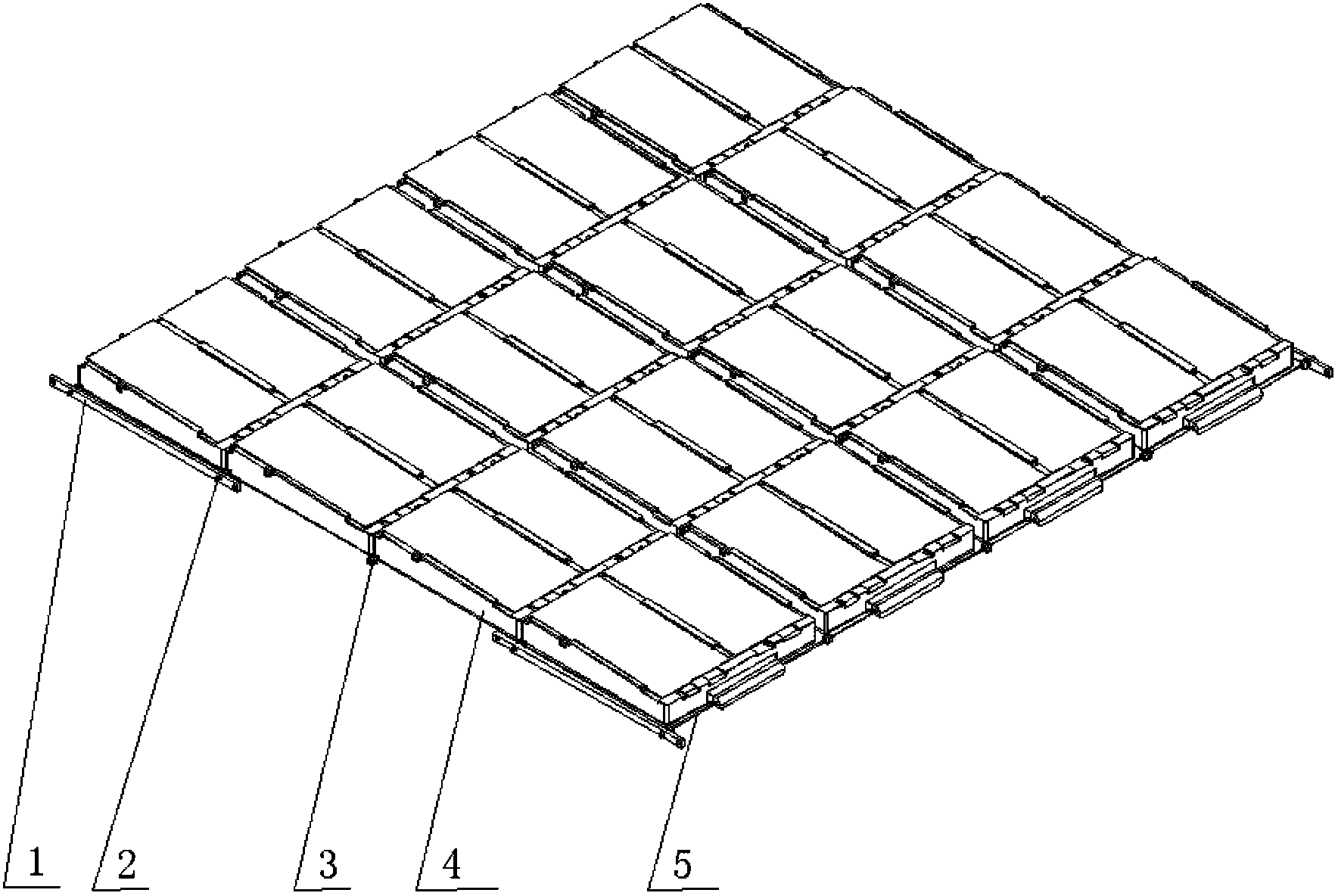 Overwater photovoltaic assembly bearing unit square matrix and power generation system using overwater photovoltaic assembly bearing unit square matrix