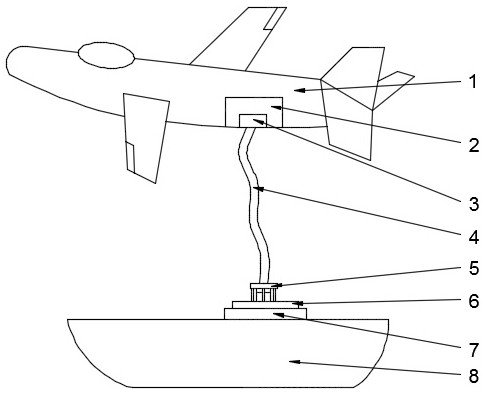 A system and method for aerial refueling at sea for unmanned boat