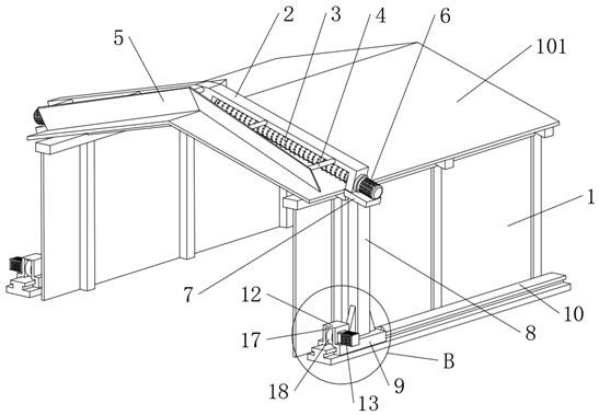 Cleaning device for agricultural greenhouse