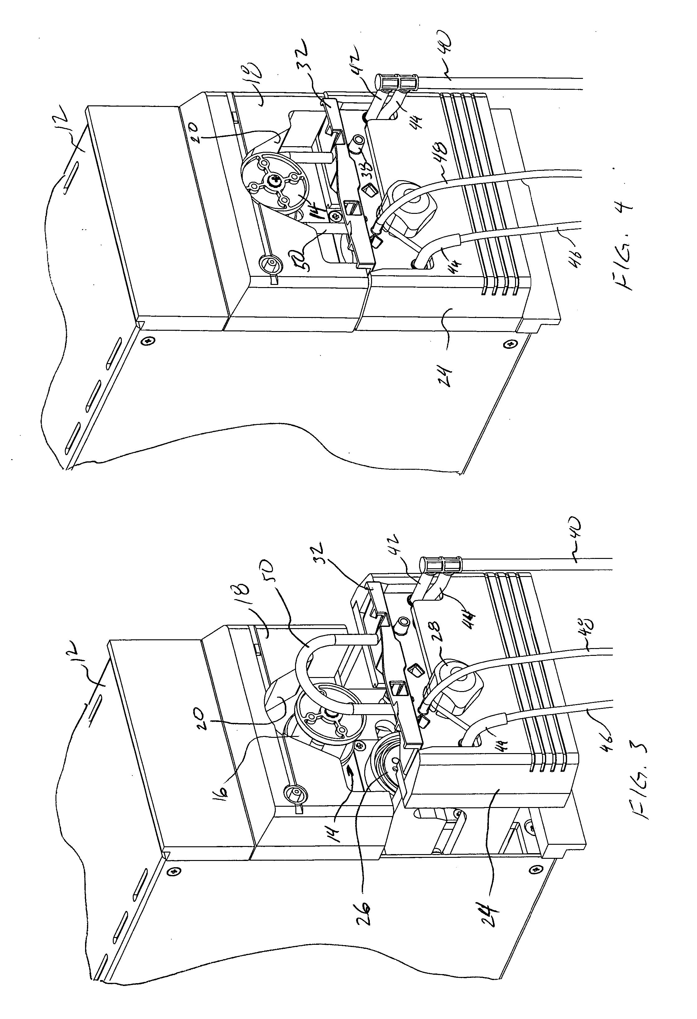Peristaltic pump with air venting via the movement of a pump head or a backing plate during surgery