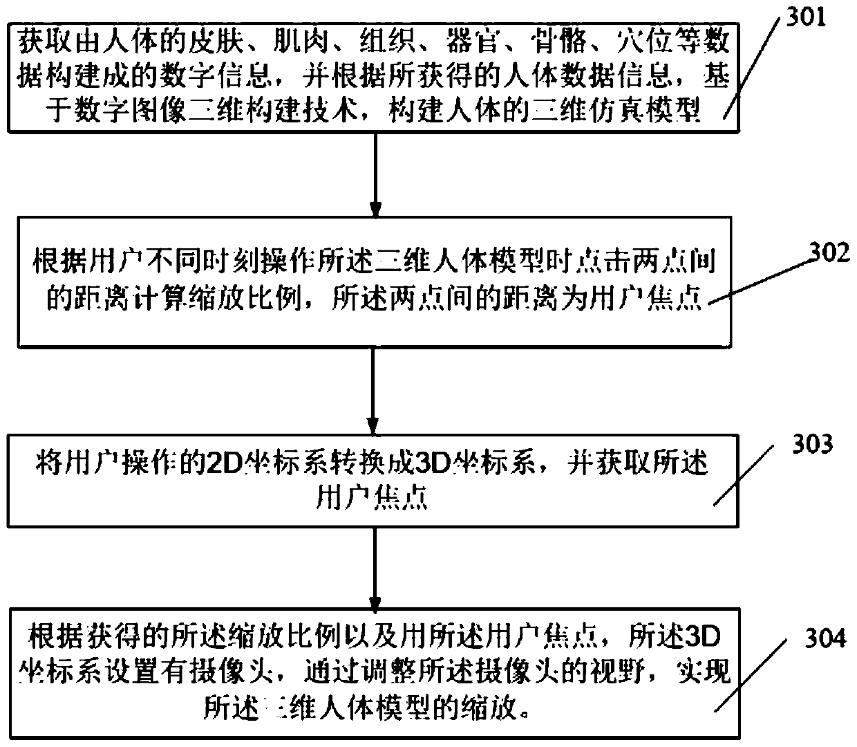 A scaling system and method for a three-dimensional human body model