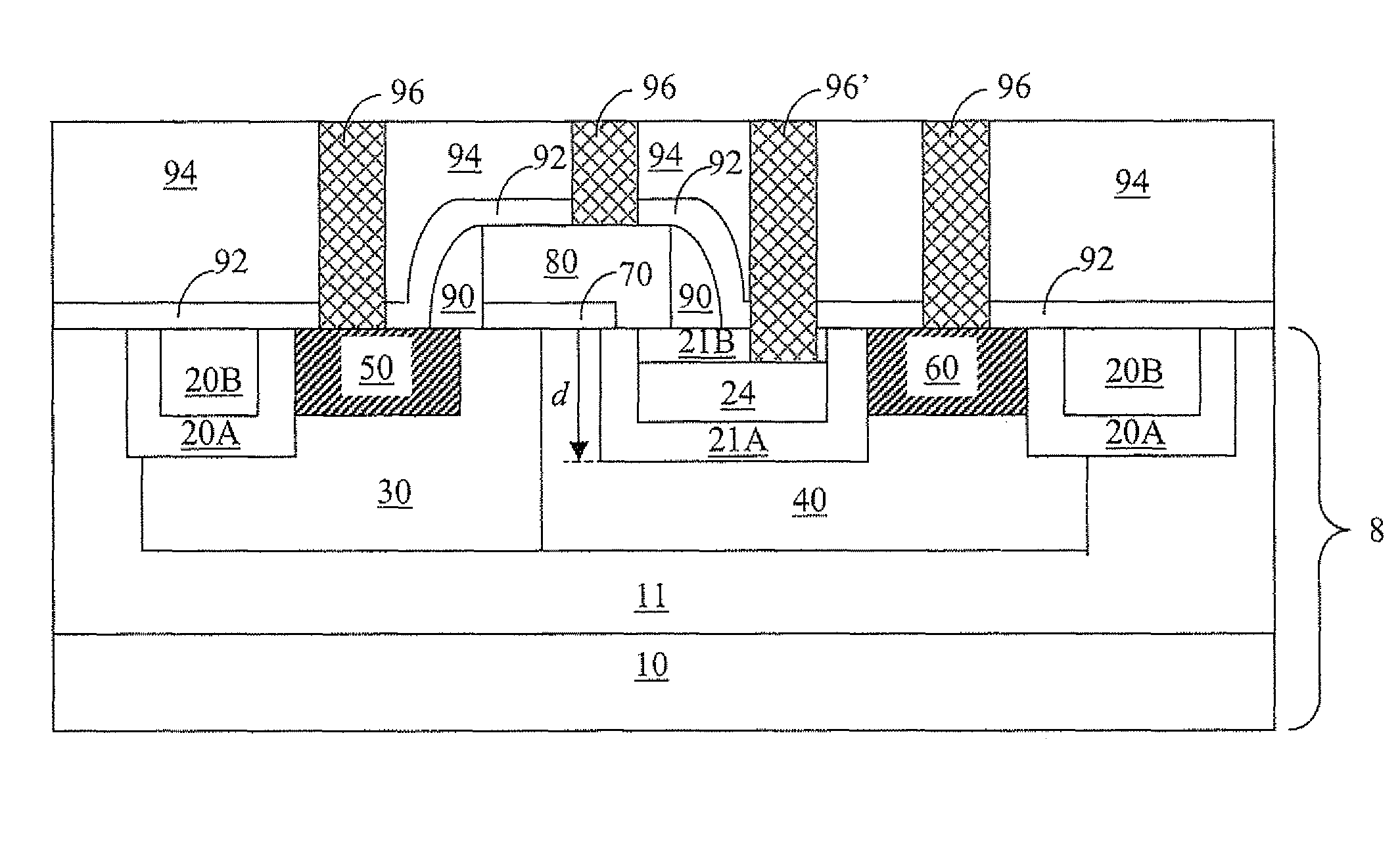 Lateral diffusion field effect transistor with a trench field plate