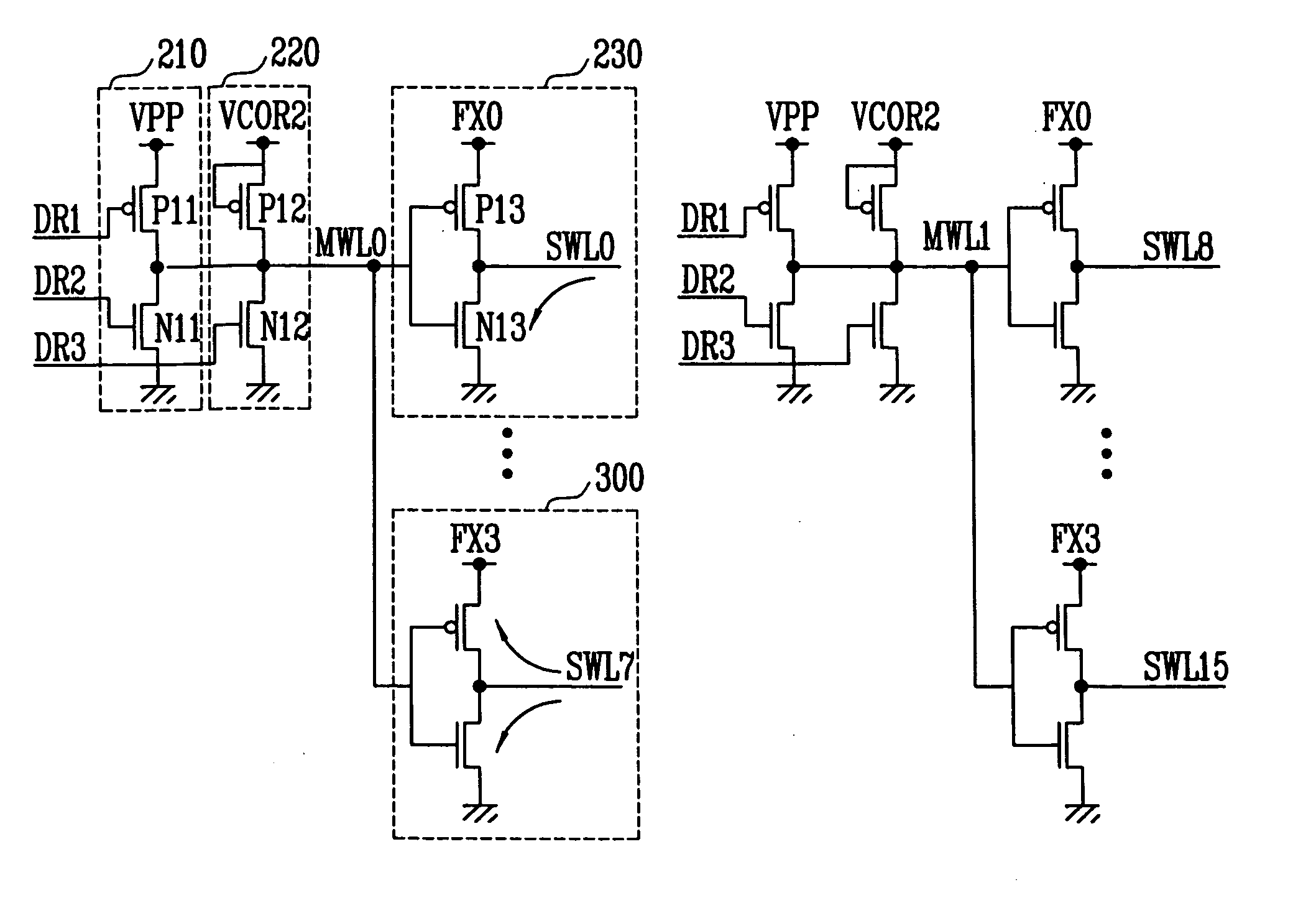 Word line driving circuit of semiconductor memory device