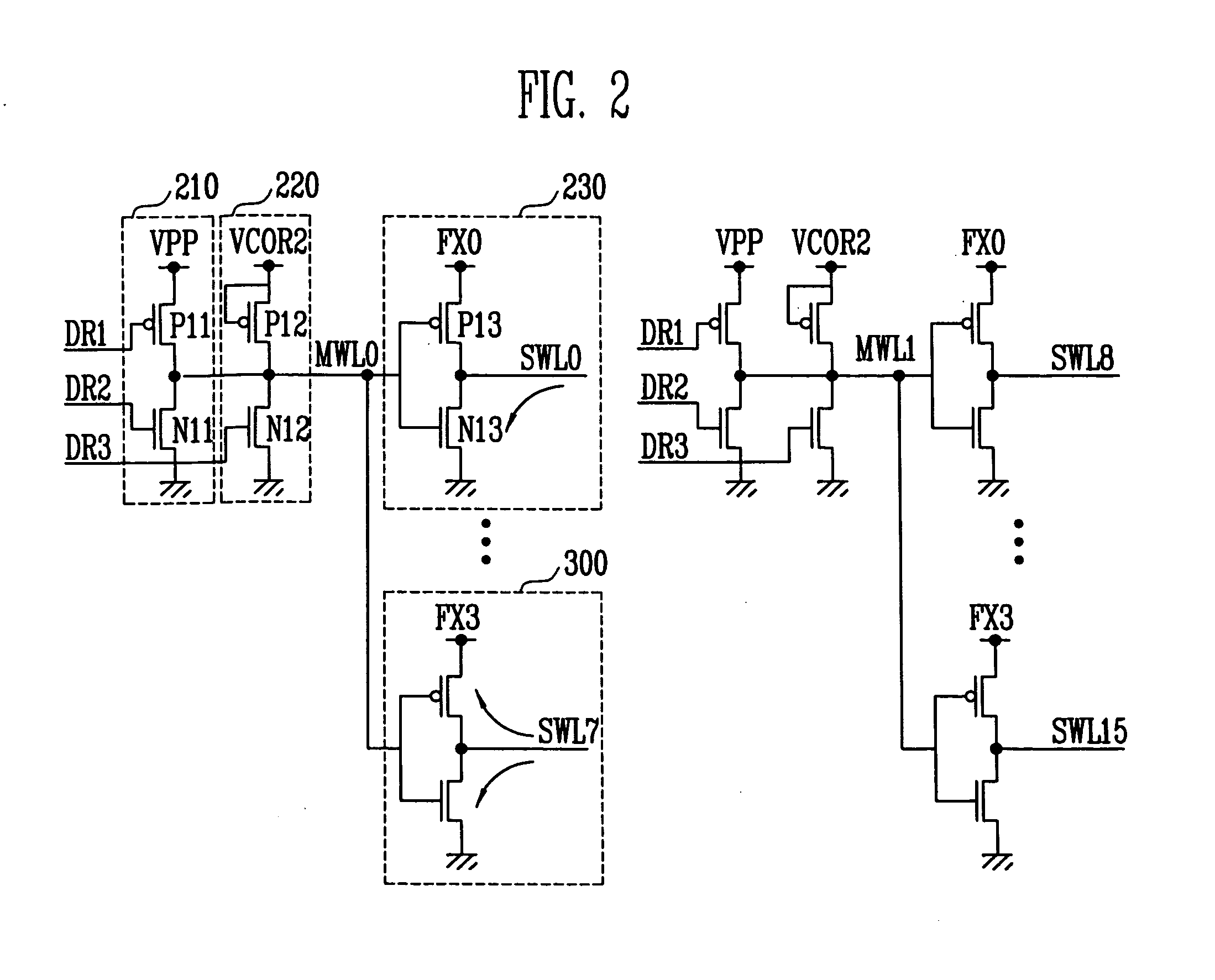 Word line driving circuit of semiconductor memory device