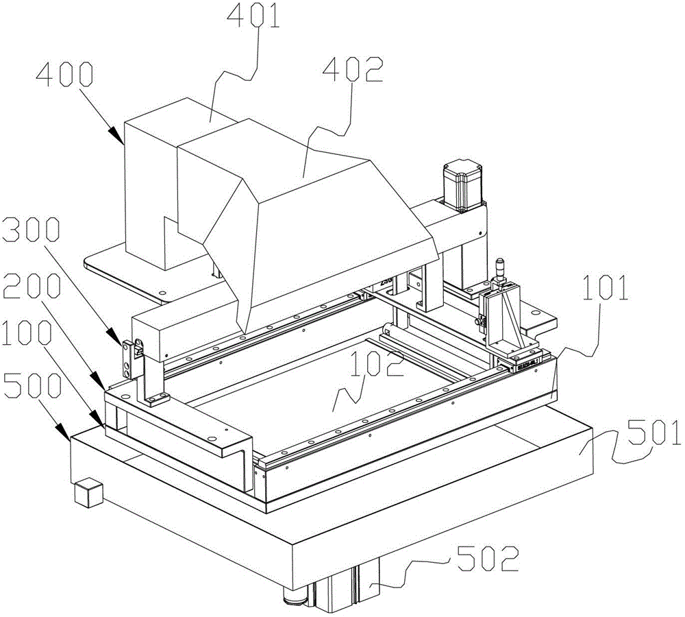 A flat film scraping machine