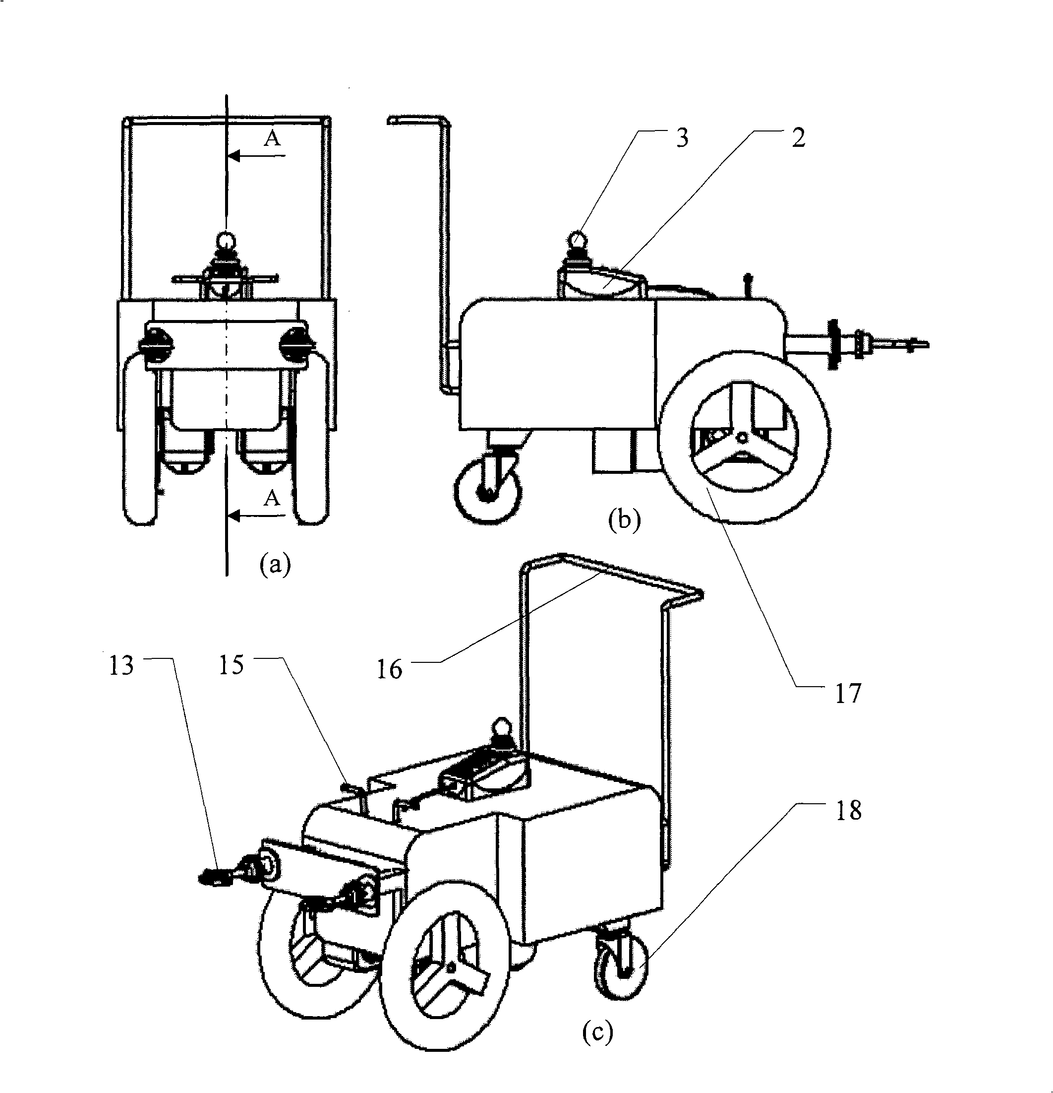 Auxiliary method and device for speeling stairway of wheelchair