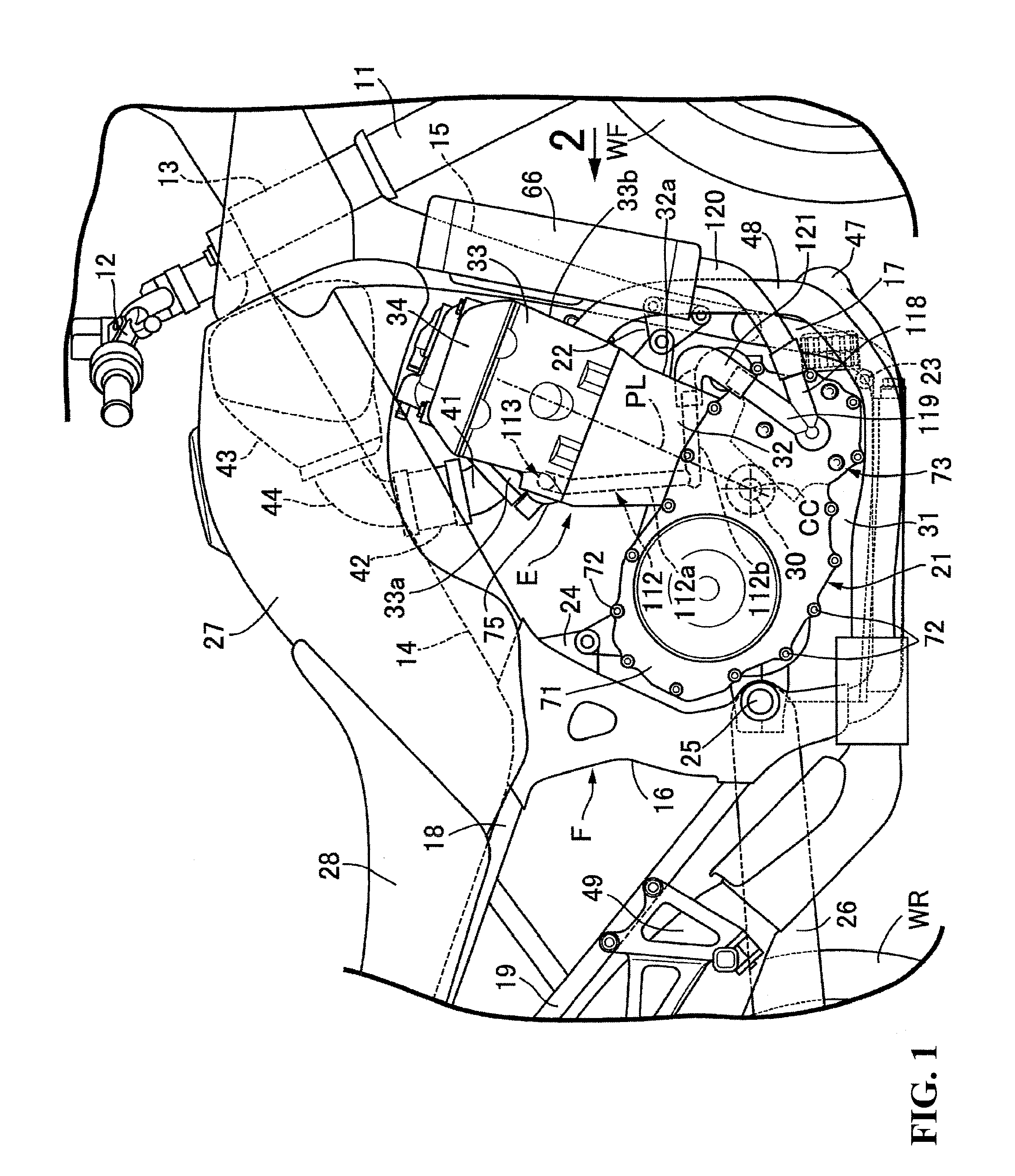 Water cooled internal combustion engine for vehicle