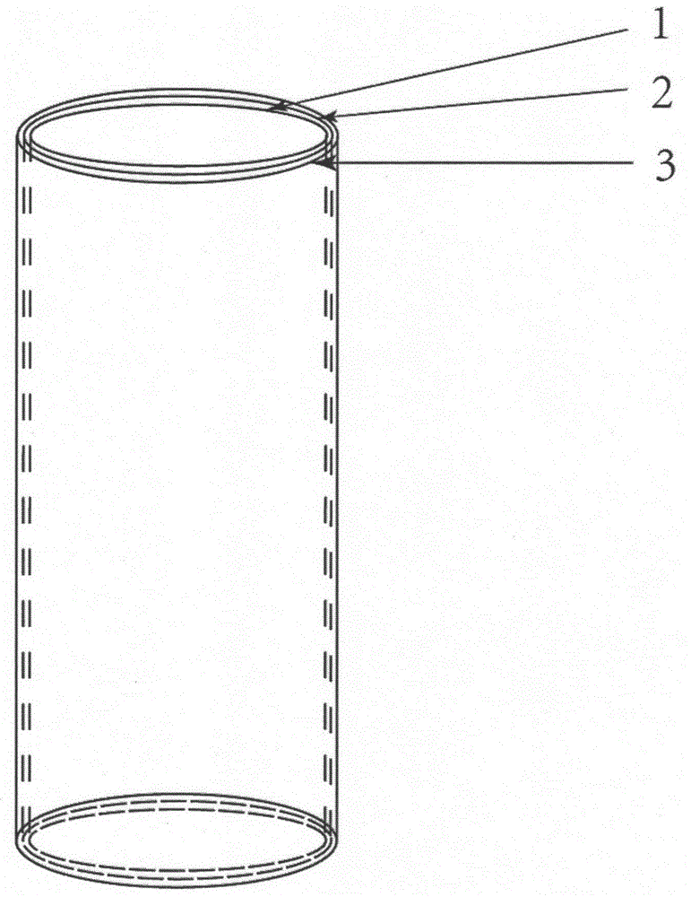 Small-caliber artificial blood vessel with three-layer composite structure, and preparation method of small-caliber artificial blood vessel