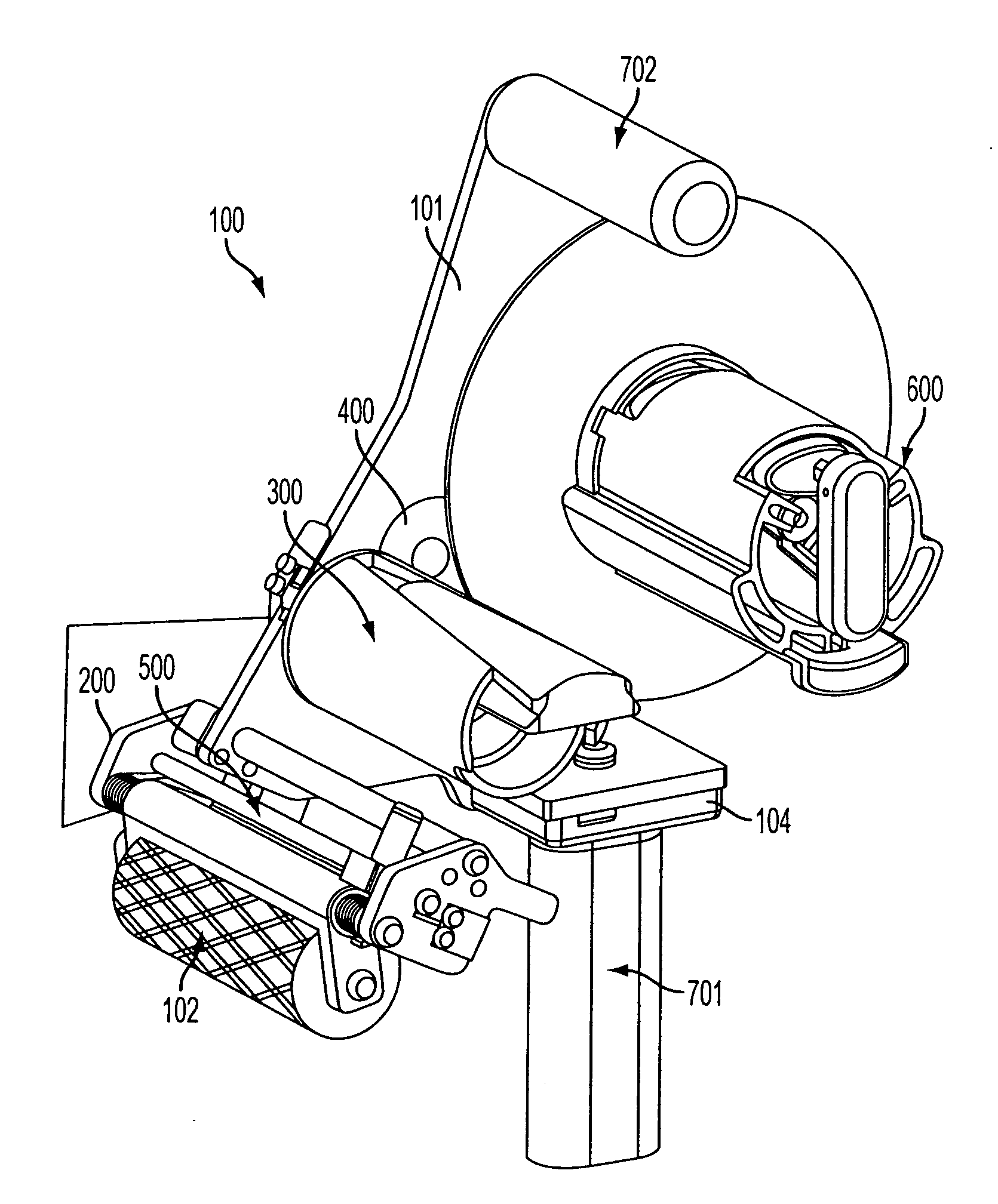 Handheld tape applicator and components thereof, and their methods of use