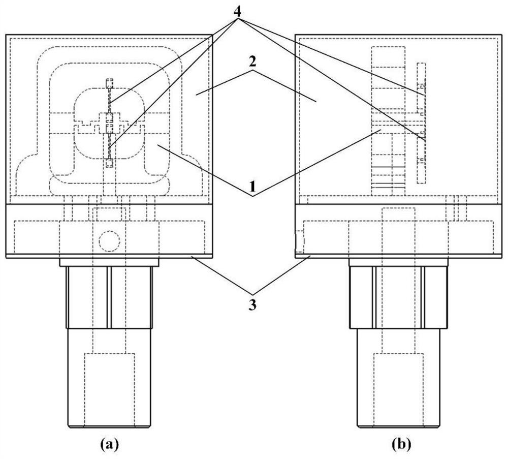 Quartz resonant pressure sensor with integrated push-pull structure