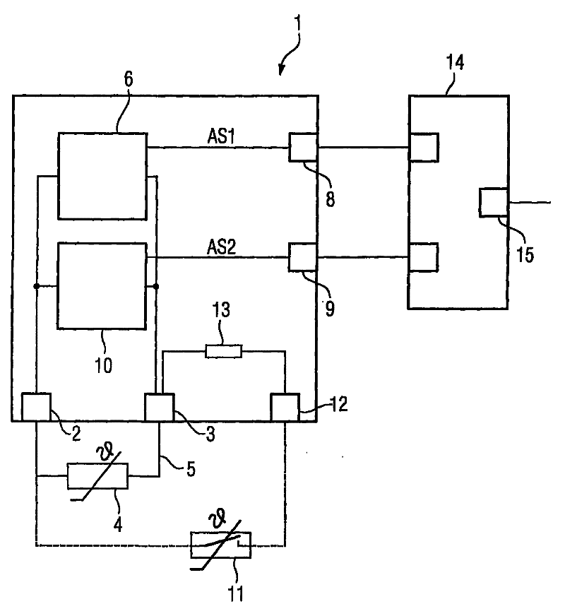 Protective circuit for protection of an appliance, in particular an electric motor, against thermal overloading