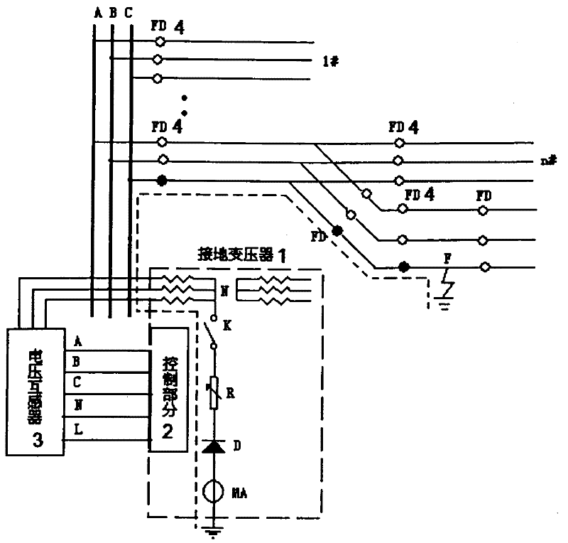 Direct current injection type route selecting positioning system and method thereof