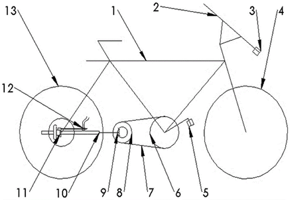 Continuously variable speed bicycle with friction wheel transmission