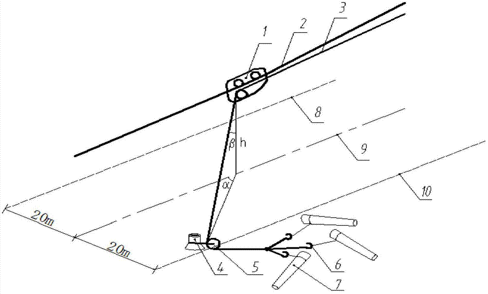 Method for expanding one-step installation yarding area of cable yarding crane