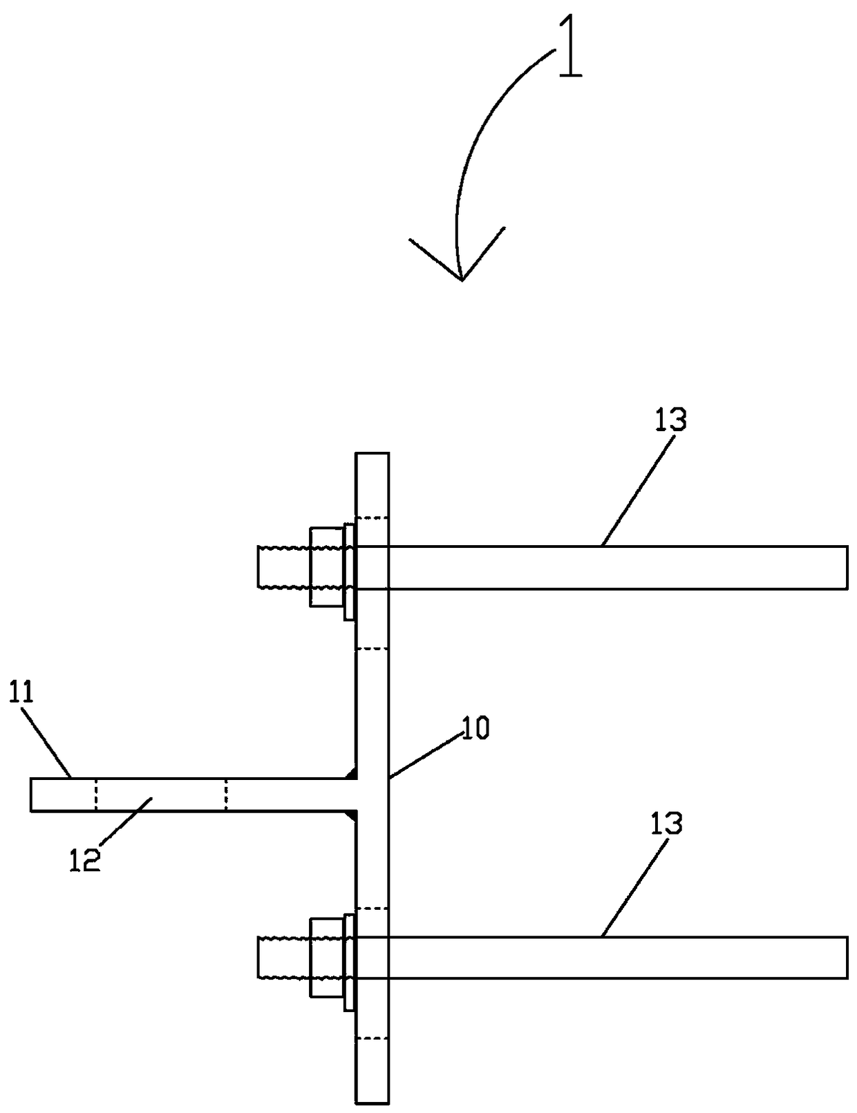 Postpositioned pre-buried wall-linking device and erecting construction method thereof