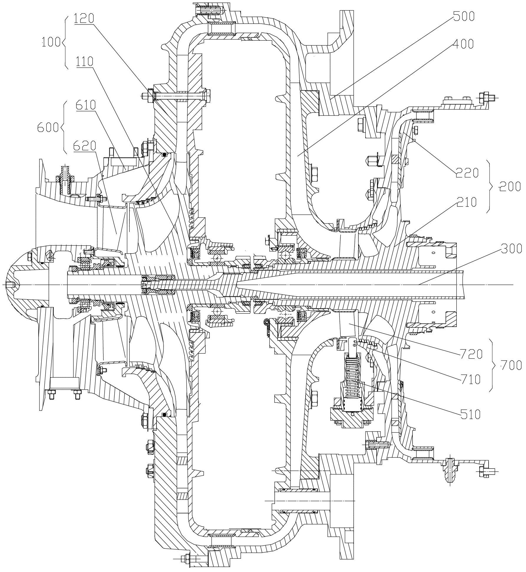 Double-stage centrifugal air compressing device