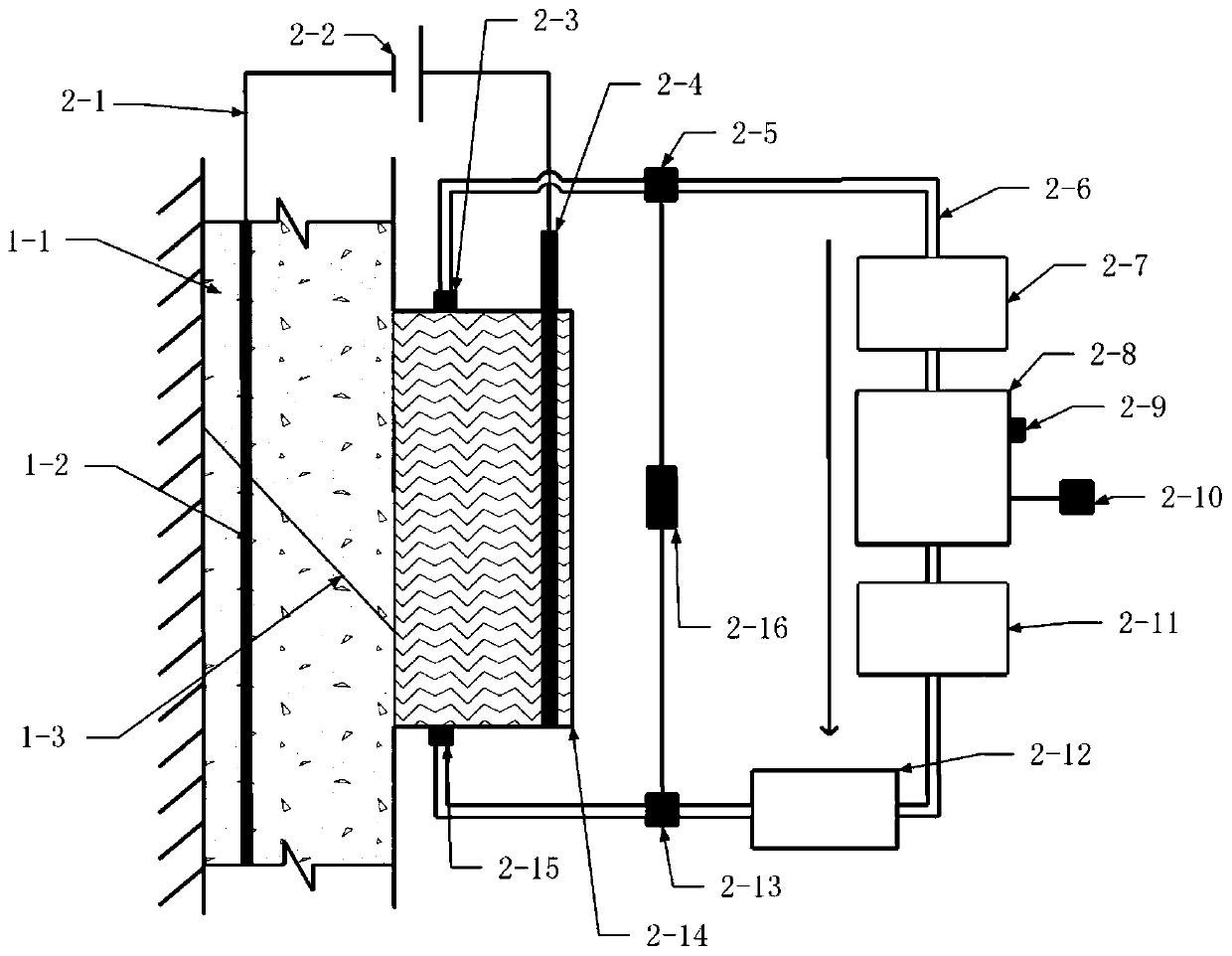 Underground concrete crack electro-deposition repairing device and method