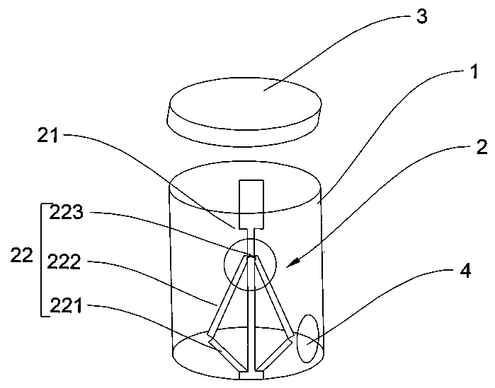 Stirring device capable of performing automatic discharging