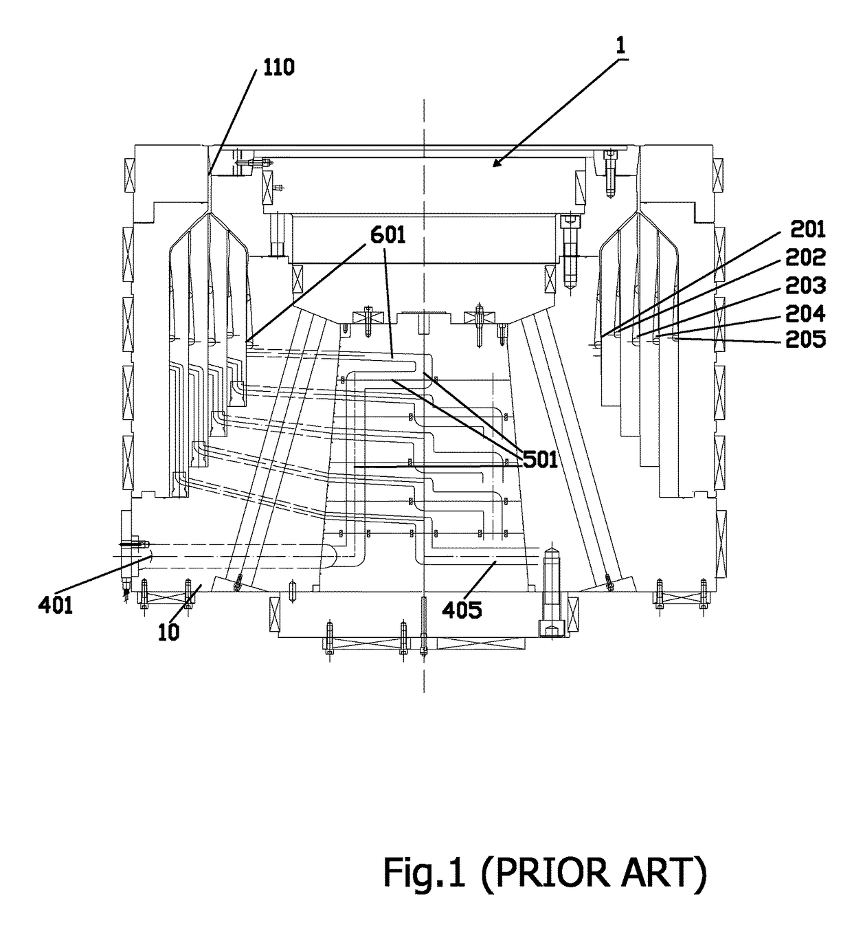 Concentric co-extrusion die for extruding a multilayer thermoplastic film