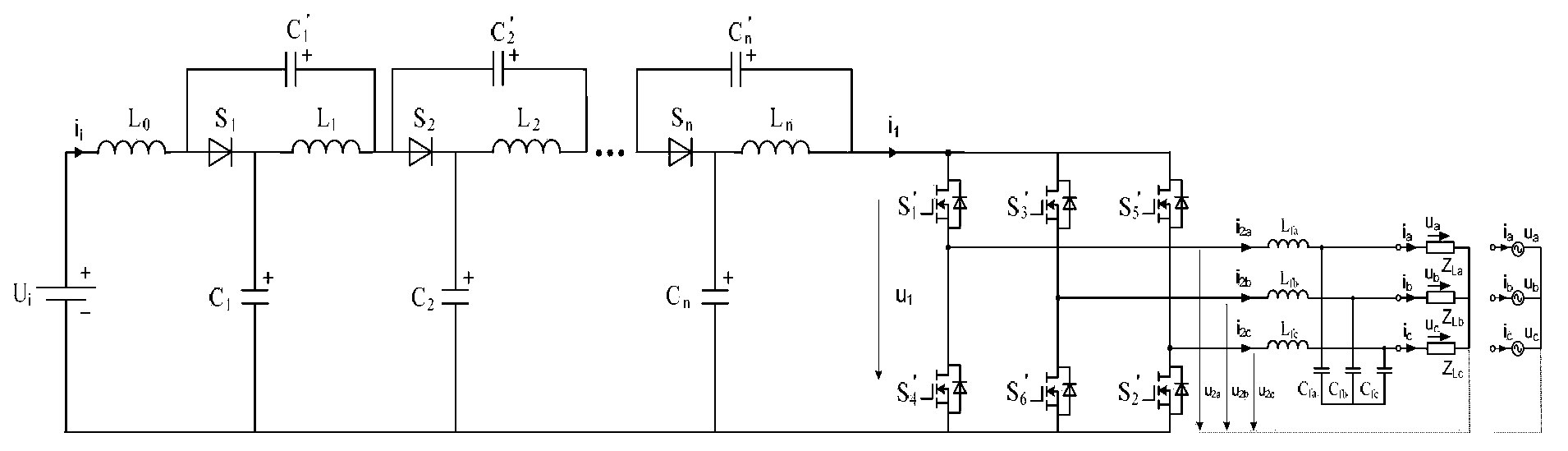 Single-stage three-phase cascade voltage-type quasi-impedance source inverter with large step-up ratio