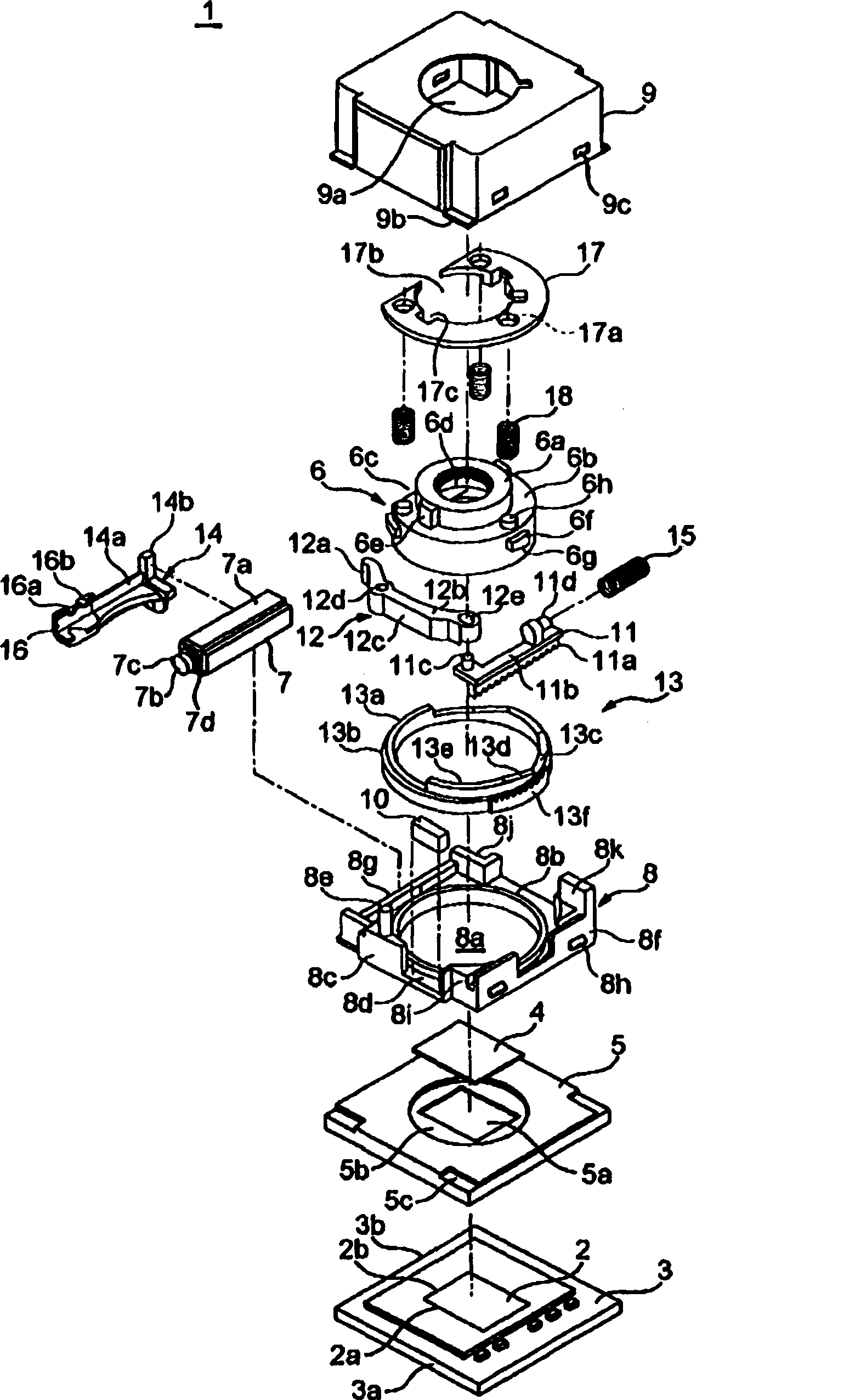 Drive regulation structure of piezoelectric actuator and lens drive equipped with the same