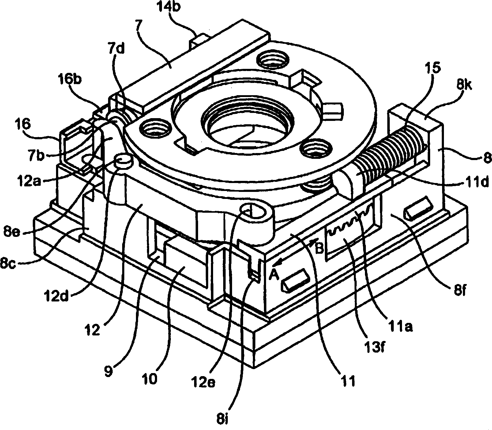 Drive regulation structure of piezoelectric actuator and lens drive equipped with the same