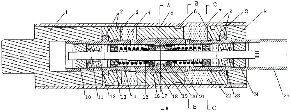 A pressure-limiting external adjustable viscous damper