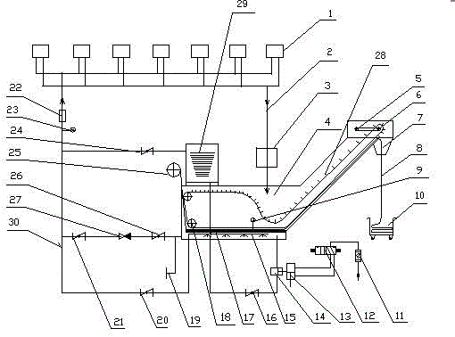 A negative pressure grinding fluid centralized filtering chip removal device