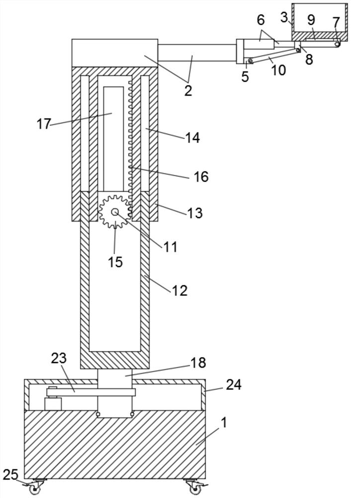 A multi-angle adjustable material handling device