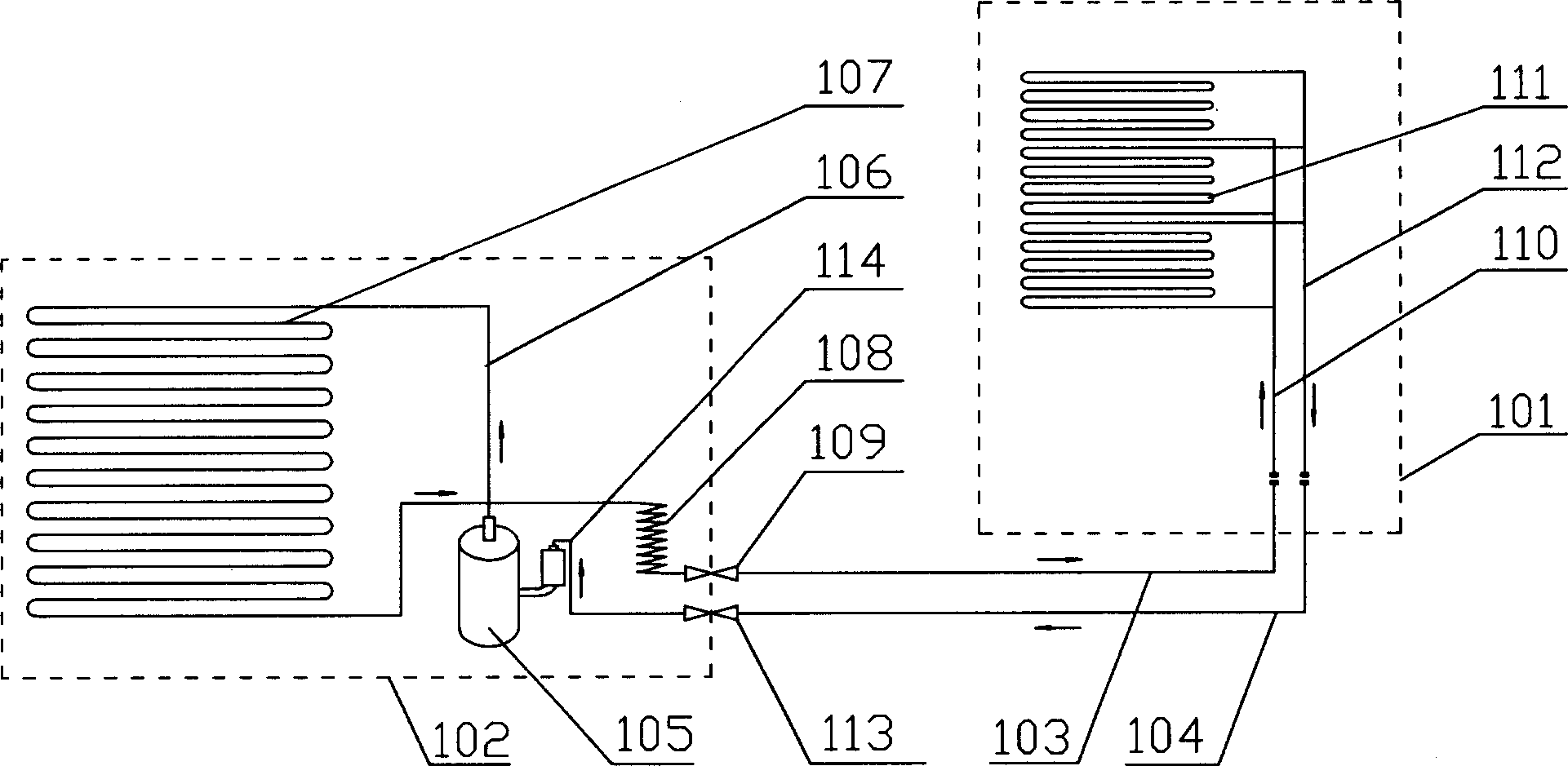 Split air conditioner with aluminium-made refrigeration pipeline