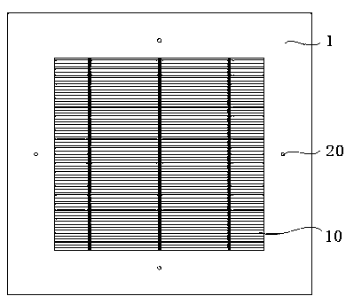 Solar battery electrode printing screen with auxiliary grid lines