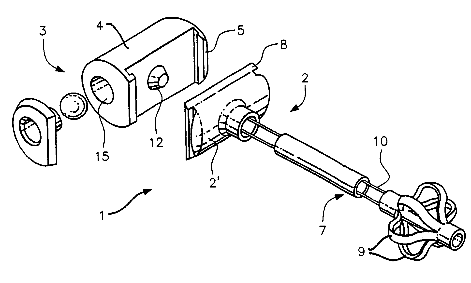 Medical device and a set of parts for the assembly thereof