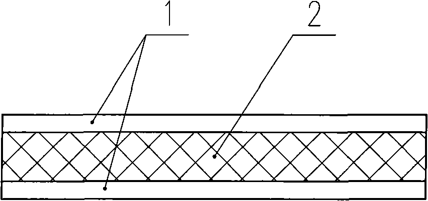 Composite intermediate layer sliding plate with filled polytetrafluoroethylene and method for preparing the same