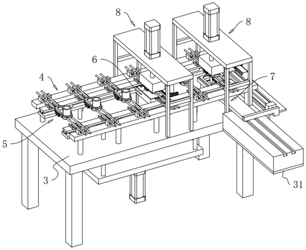 Glass staple fiber training shoe production mold and production equipment using the mold