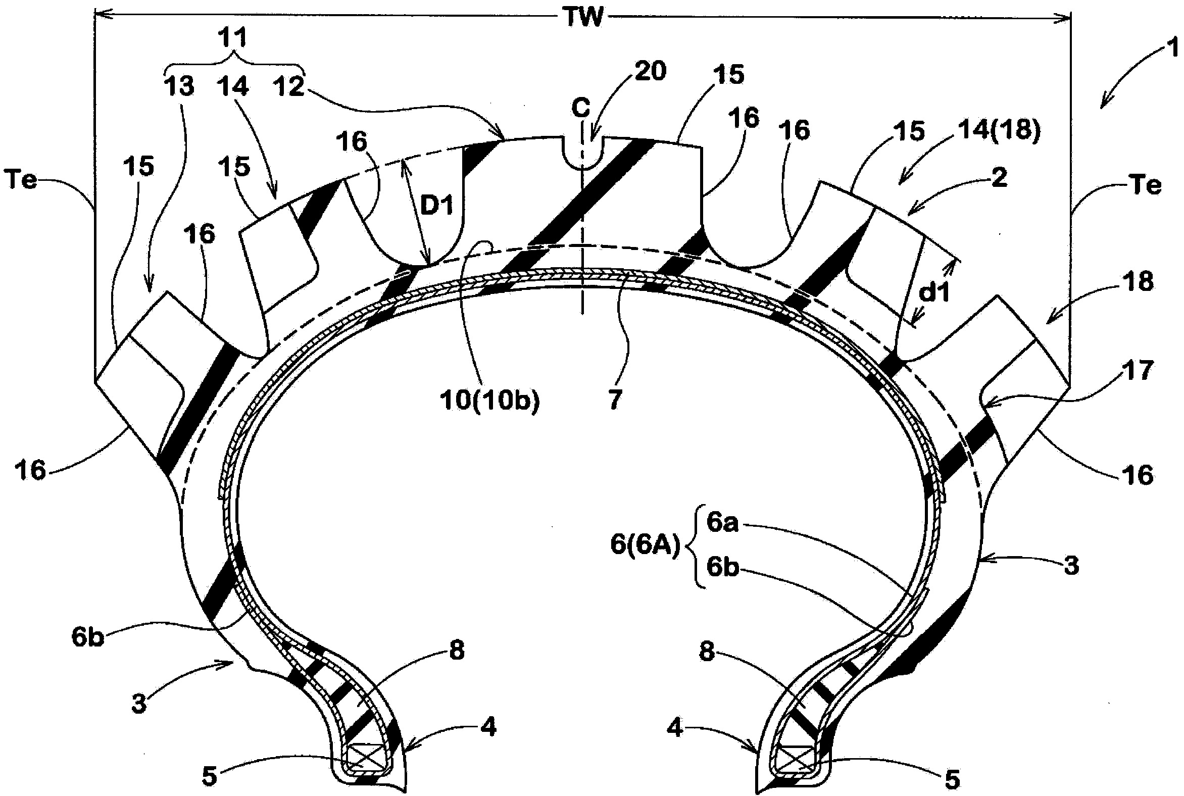 Pneumatic tire for rough terrain