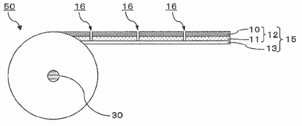 Continuous roll of optical function film, method of manufacture of liquid crystal display element employing same, and optical function film laminating device