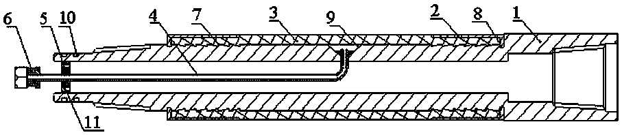 Measuring device and method for initial velocity of gas gushing out from coal seam borehole