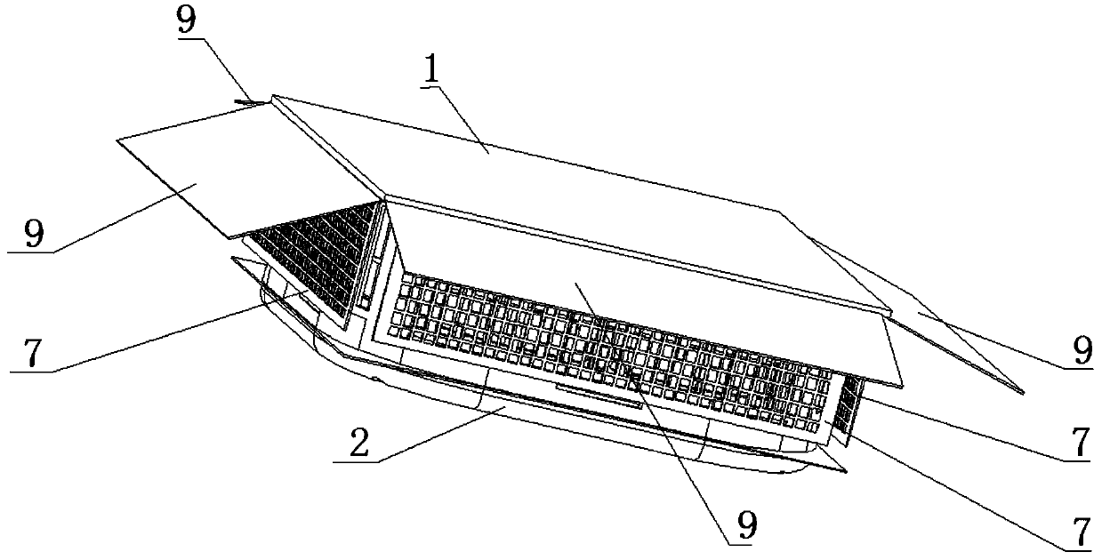 Kitchen air conditioner with panel capable of being automatically opened and closed and lampblack capable of being filtered