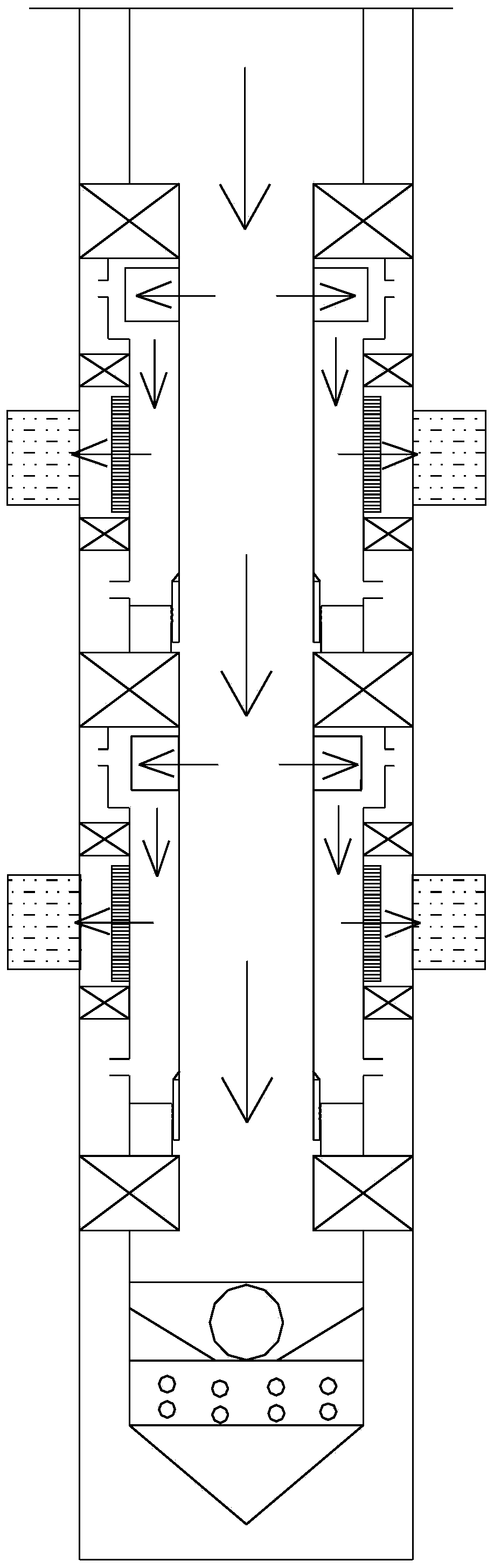 Small-diameter layered sand-prevention water injection full-well backwashing integrated pipe column and method