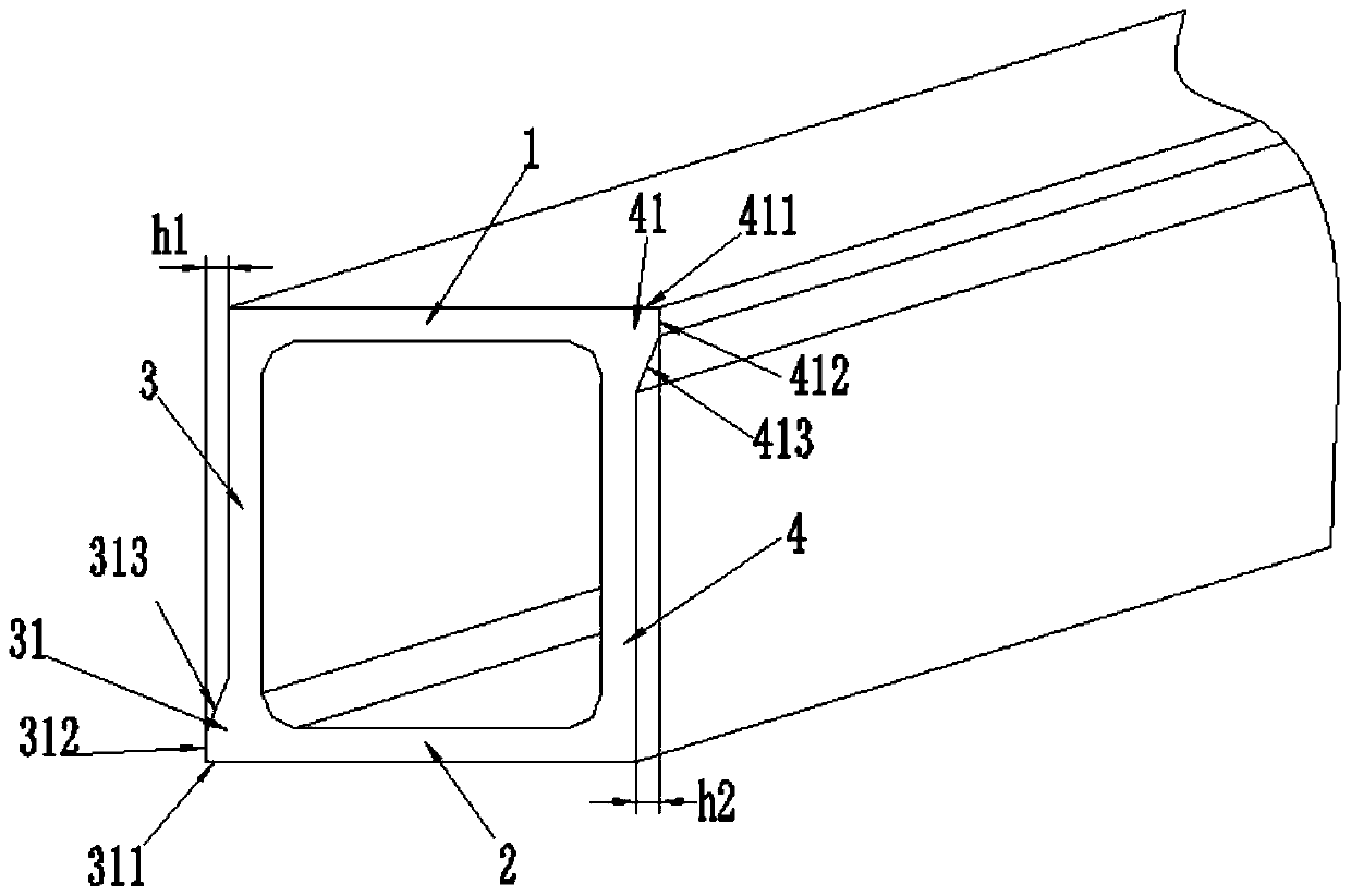 Sectional material and formwork structure