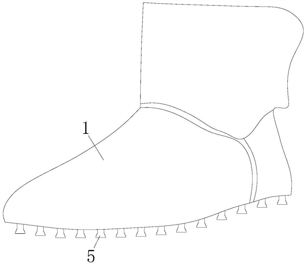 Anti-glue-failure snow boots and anti-glue-failure method thereof