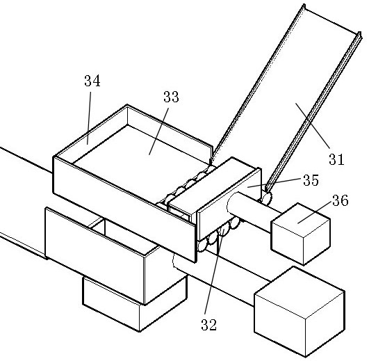 A square tube automatic blanking and feeding device