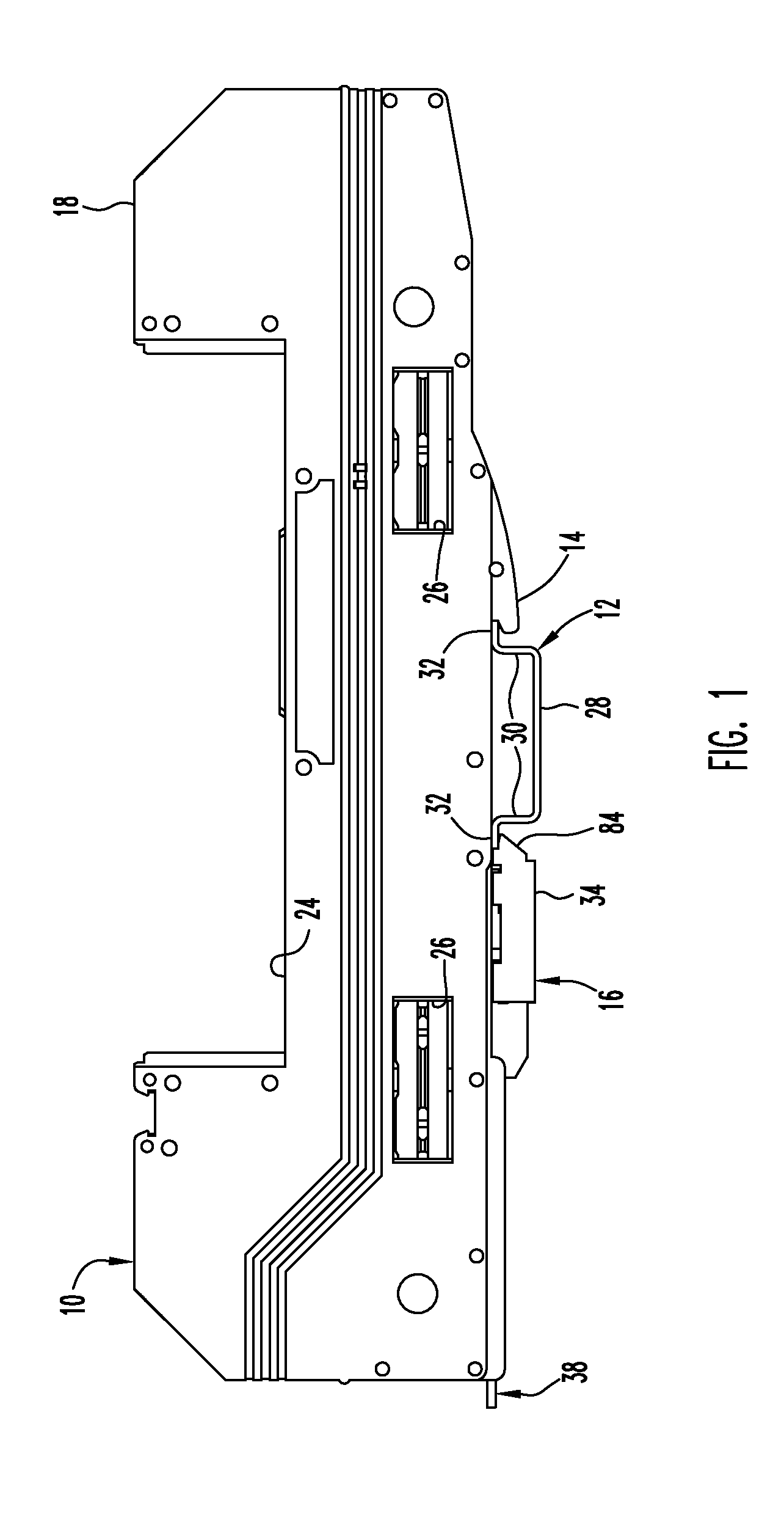 Latch assembly for mounting power supply base for a process fieldbus on a DIN rail and method