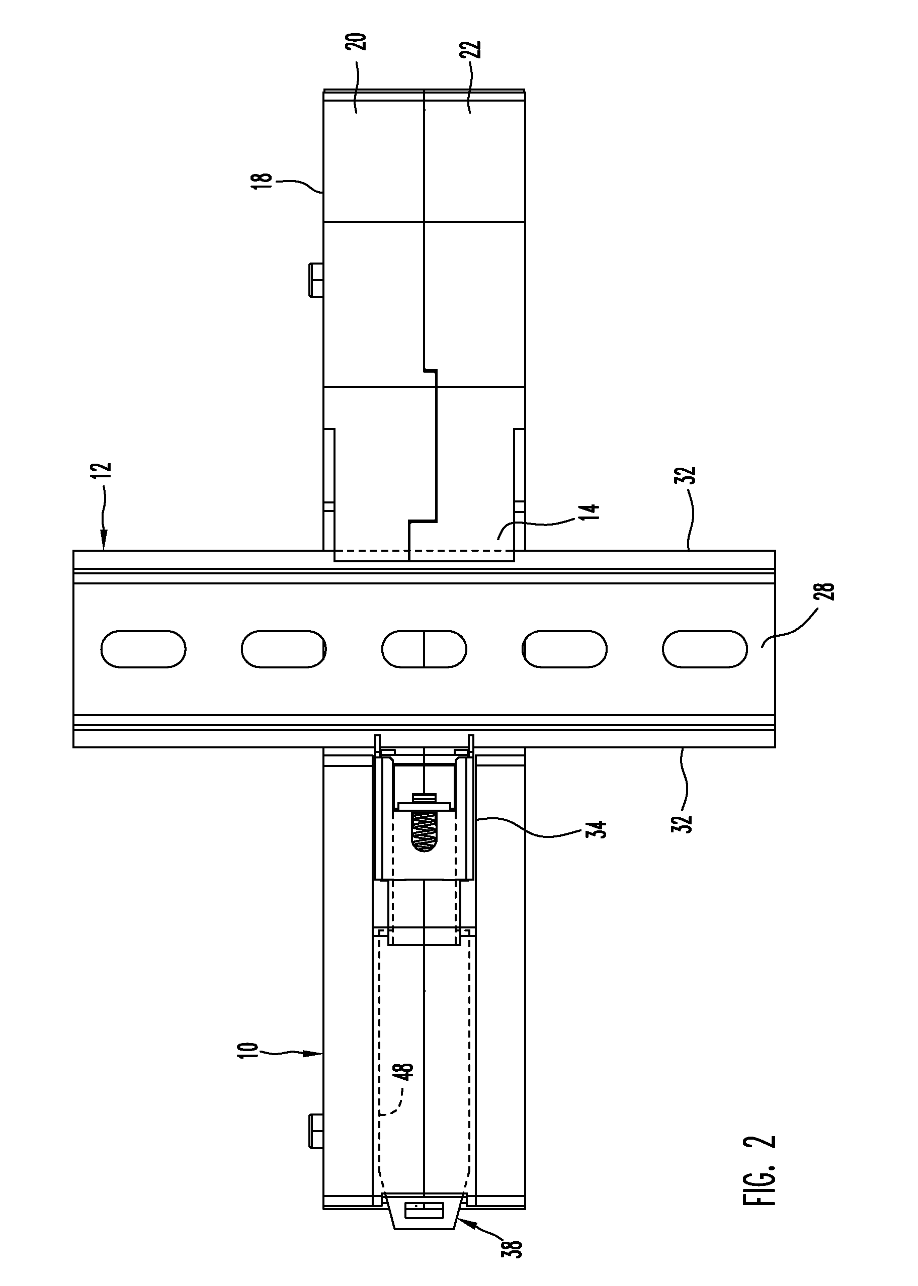Latch assembly for mounting power supply base for a process fieldbus on a DIN rail and method