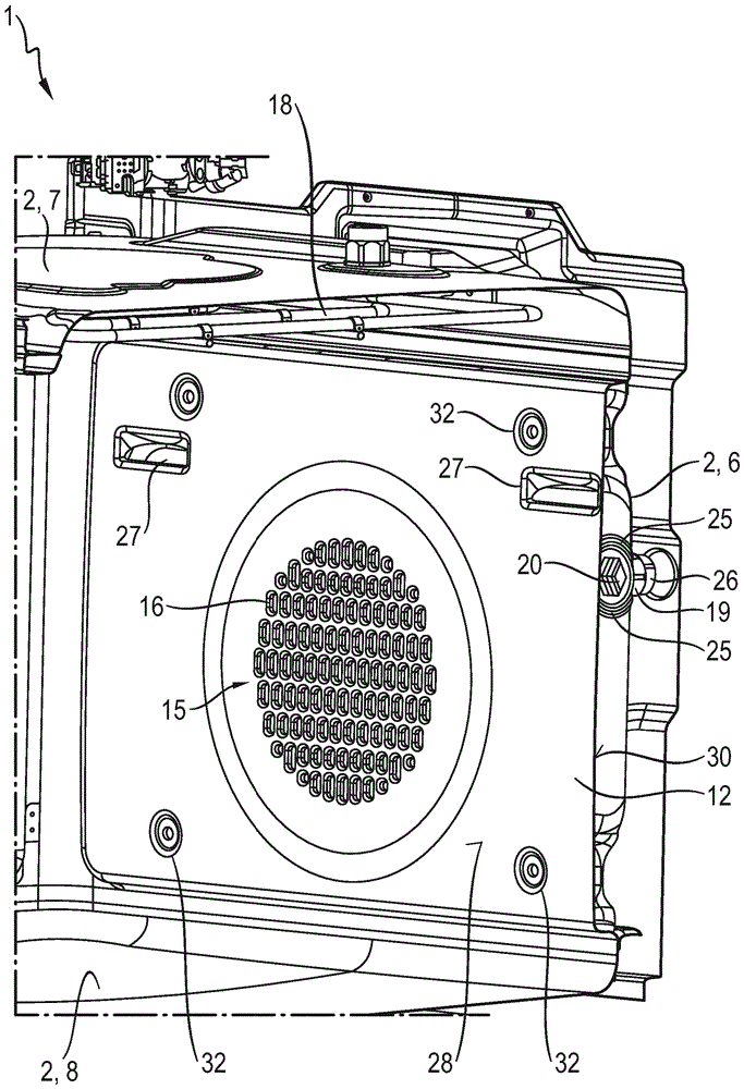 Domestic cooking appliance comprising a steam inlet