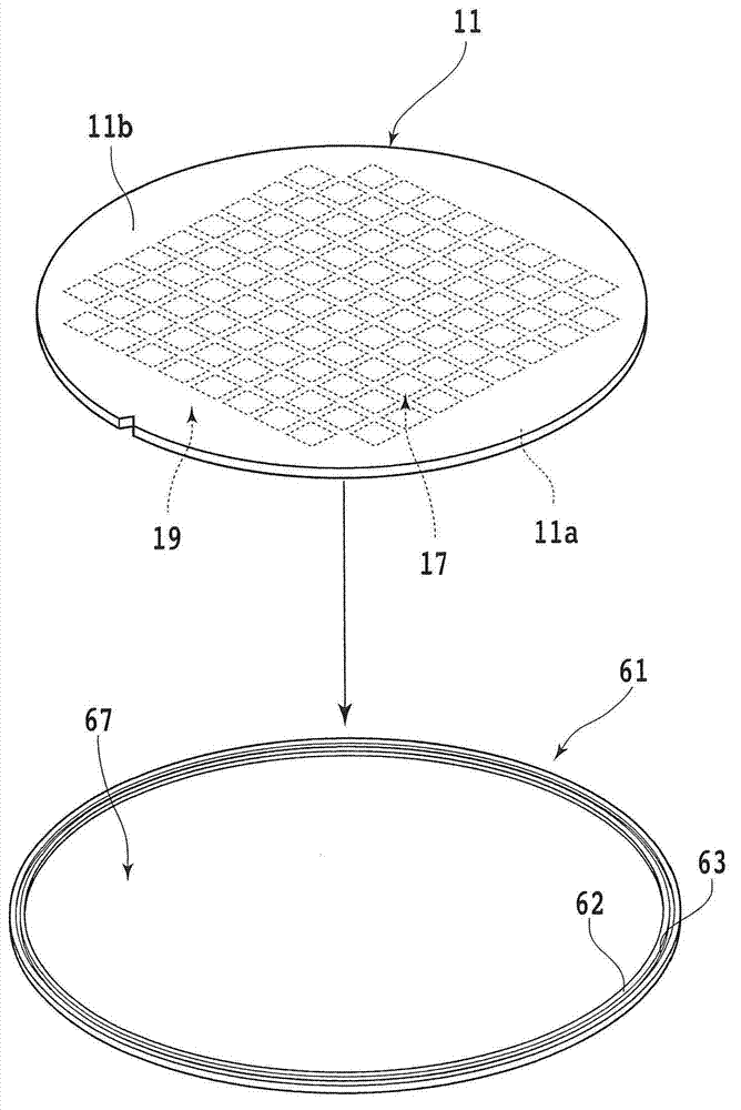 Processing method of device wafer with bump