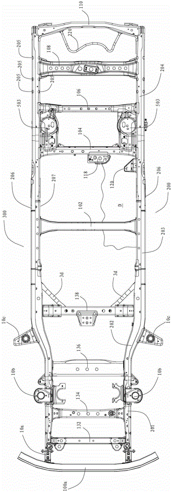 Frame for vehicle and automobile with same