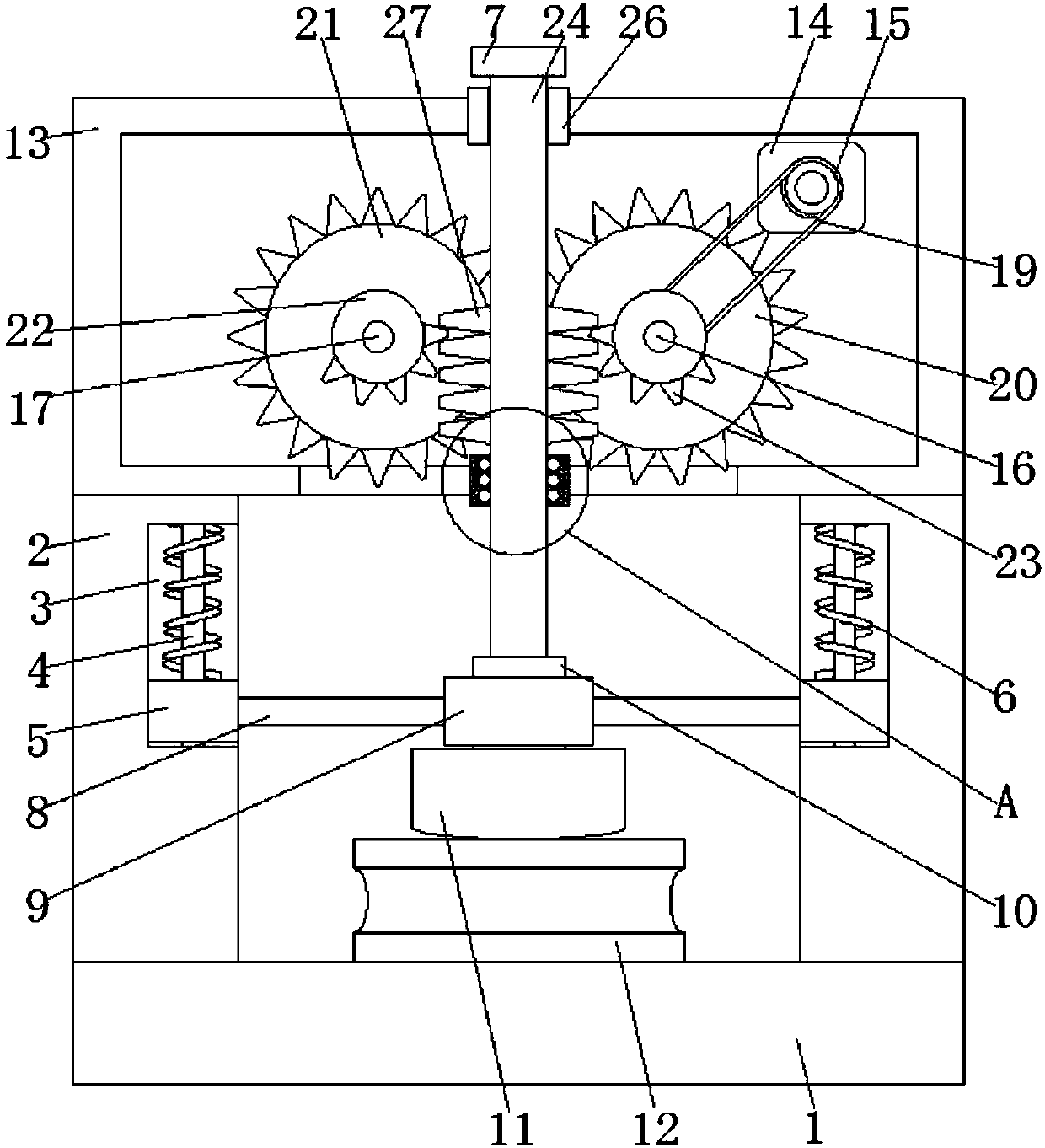 Beating device convenient to use and applied to machining of mechanical parts