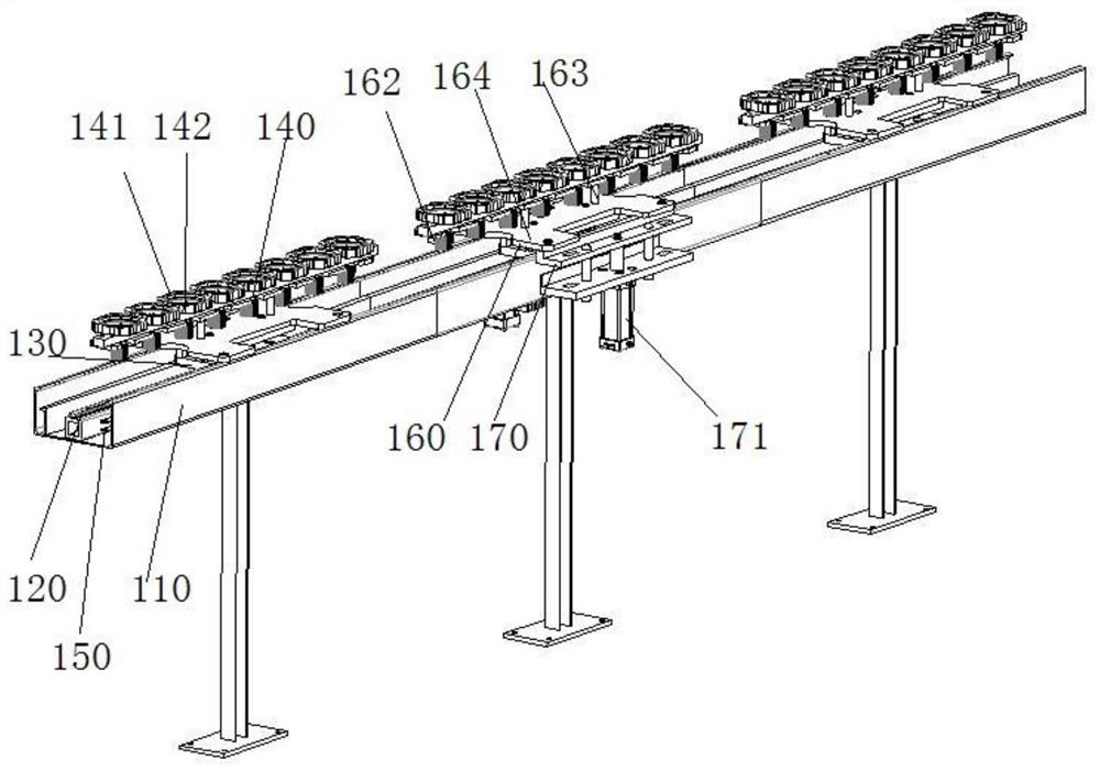 A vacuum coating chamber of an automatic vacuum coating production line