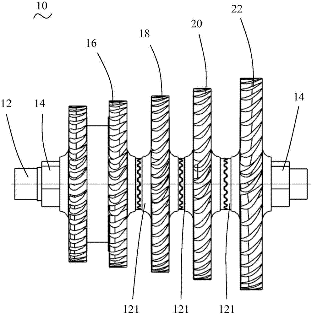 Centered torque transmission locking combined mechanism of multi-stage high-speed turbine